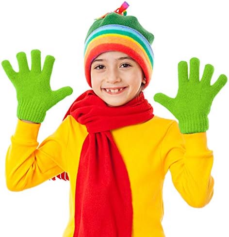 Coopay/ 6 чифта Детски зимни топли Магически ръкавици, Детски Ластични Възли Ръкавици с пълни пръсти, Студентски ръкавици