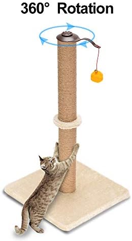 XYYSSM 26 Cat Climb Holder Tower, С Възможност за Завъртане на 360 °, Когтеточка за Котки, Сизалевый Стълб, Кула за Катерене по Дърво, Развлекателна Мебели за домашни Любимци Бежов ц