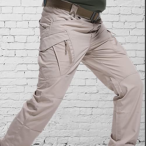 Мъжки Тактически Панталони-Карго Джоб с цип, Панталони, работно облекло, Военни Безопасни Улични Стрейчевые Непромокаеми Панталони Пълна Дължина