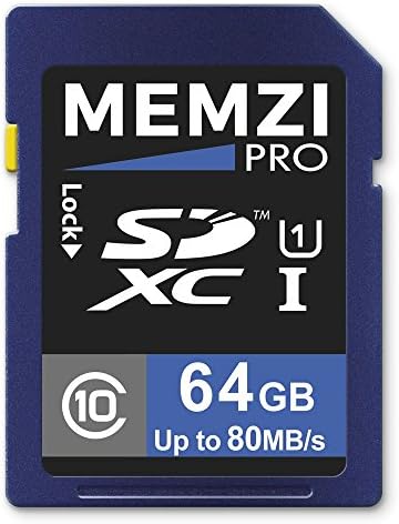 Карта памет MEMZI PRO 64GB Class 10 80 MB/SDXC за цифрови видеокамери Panasonic HC-X910, HC-X909, HC-X900, HC-X900M,