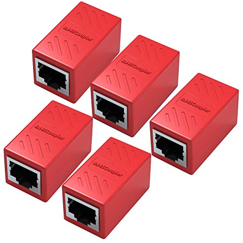 Connector, RJ-45 5 бр., удължителен кабел Ethernet connector Йънг Qee RJ-45 за Ethernet кабел Cat7/Cat6/Cat5e/Cat5 Мрежова Съединител между гнезда (цветен)