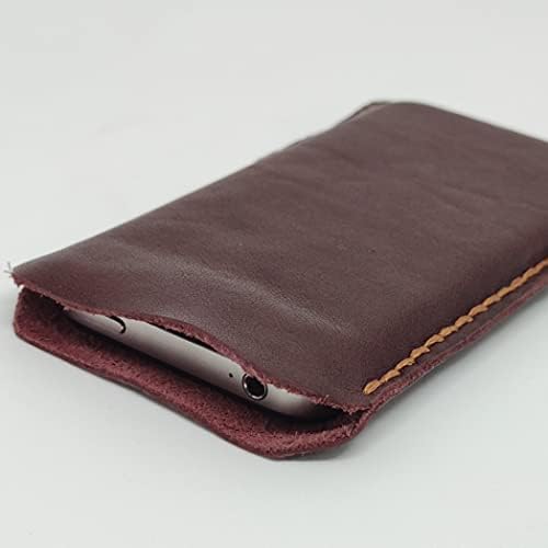 Чанта-кобур от естествена кожа за Motorola Moto G8, Калъф за вашия телефон ръчна изработка от естествена кожа, Изработен