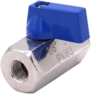 DERNORD Mini Ball Valve - Сферичен кран от неръждаема стомана с резба 1/8 NPT (1/8 Вътрешен)