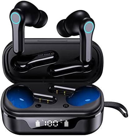 Bluetooth Слушалка Bluetooth 5.2 Слушалки Време на възпроизвеждане на 90 Ч Led Индикатор за захранване на Безжични Слушалки 4 Микрофон С шумопотискане Безжични Слушалки Водоус?