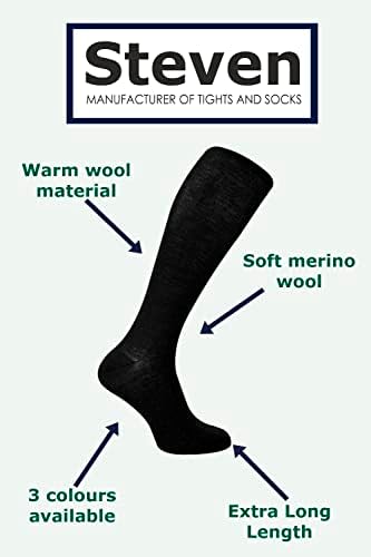 Мъжки чорапи до коляното от мериносова вълна | Daniela | Топли чорапи с мека подплата за дълги обувки