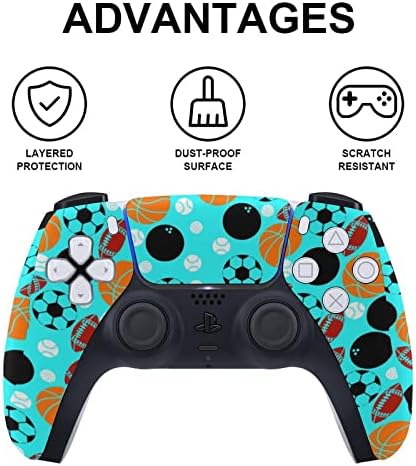 Арио Игри със Забавни Топки Пълно Защитно Покритие за дизайн на Кожата Амбалажна Стикер Стикер е Съвместима с конзолата PS5 Digital Edition и контролер