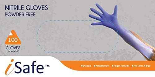 Нитриловые ръкавици iSafe - Бели, Малки, Нестерильные, Двустранен, за Еднократна употреба, Меки с текстурированными върховете,