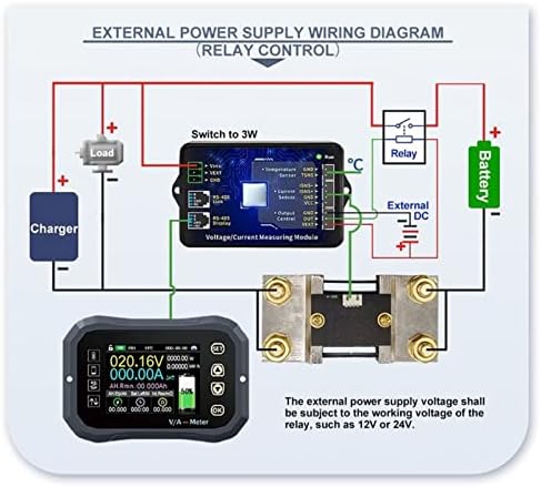 Модул за измерване на напрежение и ток, Монитор на заряд на батерията, Материал Abs 2.4-Инчов Цветен LCD екран и Приложението