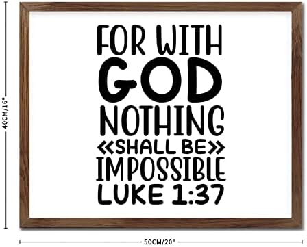 Цитати от Библията Модерна Декоративна Знак в Дървена Рамка Стихове от Библията, за с Бога няма нищо невъзможно Лука