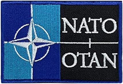 A-ONE 3D Нашивка с символ на НАТО + Канадски Военен Метална икона, Пришитая нашивка за армейского екипировка, кожено