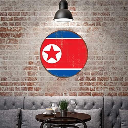 Знаме на Северна Корея Ретро Метална Табела Реколта Лидице Табела, Лидице Плоча На стената на Северна Корея, Украса на