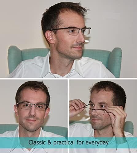 LUR 6 опаковки очила за четене в полукръгла рамка (общо 6 двойки ридеров + 0,75)