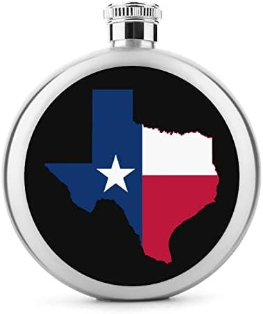 Флаг на щата Тексас Карта Стомна Кръгла Фляжка за Алкохол Сладки Стоманени Флакони За Уиски Преносими Калъфи За Винени Бутилки Флакони за Напитки