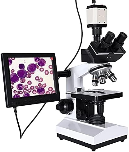 WENLII Професионален Лаборатория за Биологичен тринокулярный Микроскоп с Увеличение 2500X + USB Електронна Цифрова CCD-Камера + 8-инчов LCD дисплей