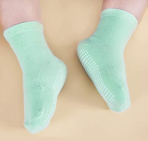 Детски Нескользящие Чорапи за екипажа CozyWay, 12 Опаковки с Дръжки за малки Деца, Малки Момчета и Момичета, Бебета, Нескользящие Чорапи Сокс