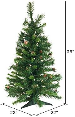 Изкуствена Коледна елха от Шайенской бор Vickerman 3', Топли Бели led Светлини Dura-Lit® - Изкуствена Коледна елха - Сезонен Декор за дома