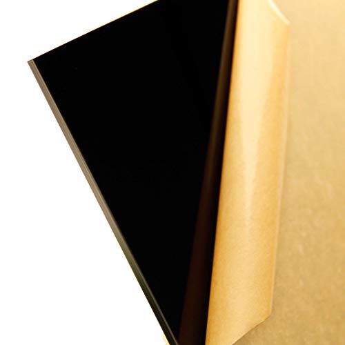 Черен акрилен лист от плексиглас с дебелина 1/4 (6 мм), 12 x 12 Гласове (0,220-0,236) с Дебелина EDILEN