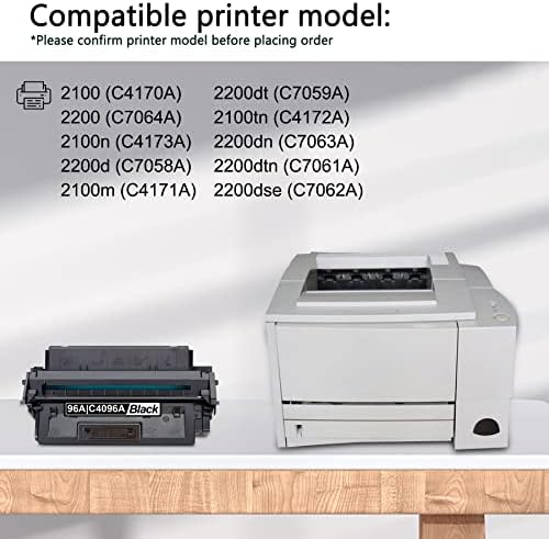 Съвместим с черен тонер HIYOTA 96A|C4096A тонер касета 96A, 1 опаковка, подмяна на 96A за принтер 2100 2100m 2100tn 2100n 2200d 2200dt 2200dtn 2200dse 2200dn 2200