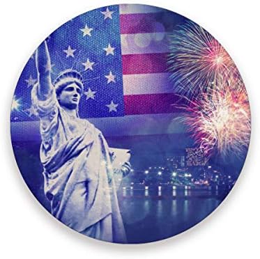 Статуята на Свободата, Знамето на Фойерверки, САЩ, 4 юли, Деня на Независимостта, Поглъщащ Керамични Поставки за напитки, Топлоустойчива Забавни Влакчета, Поставка ?