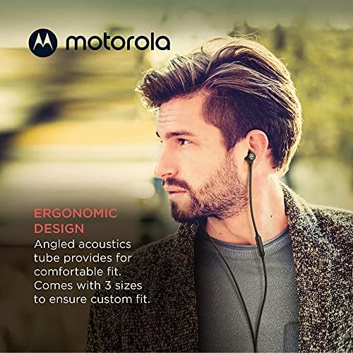 Слушалки с кабел Motorola накрайници за уши 3-S с микрофон - Слушалки-втулки с вградена метална тел, Удобни леки силиконови