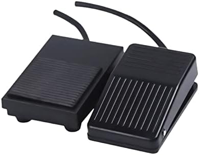 HALONE 1 бр. Foot switch от желязо/пластмаса във формата на миди FS-1, Незабавен ключа за управление, Електрически педал за хранене 10A 250VAC (Цвят: Пластмасов кратък тел)