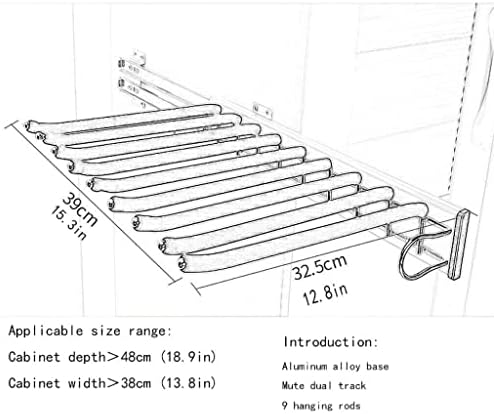 XJZHJXB Закачалка за панталони Прибиращ се Закачалка за панталони за гардероб, Закачалка за панталони от алуминиева сплав с 9/18 Рычагами, Организаторите, за дрехи, за д?