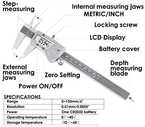 JF-XUAN IP54 Водоустойчив Цифров штангенциркуль Цифров Дисплей Курсора Електронен Штангенциркуль инструмент за Измерване