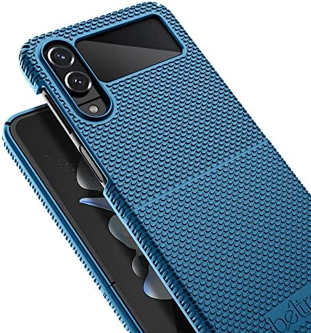 Калъф с клипс за Galaxy Z Flip 4 5G, Тънък Здрав Защитен калъф BELTRON с Въртящи Набедренной кобур на колана си и стойка за Samsung Galaxy Z Flip 4 5G (SM-F721 2022) - Pacific Blue