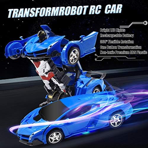 Jeestam Радиоуправляеми Автомобили Робот за деца, играчка-трансформатор, Деформируемая модел кола с дистанционно управление с един бутон, Въртяща се на 360 °, Дрейфующа