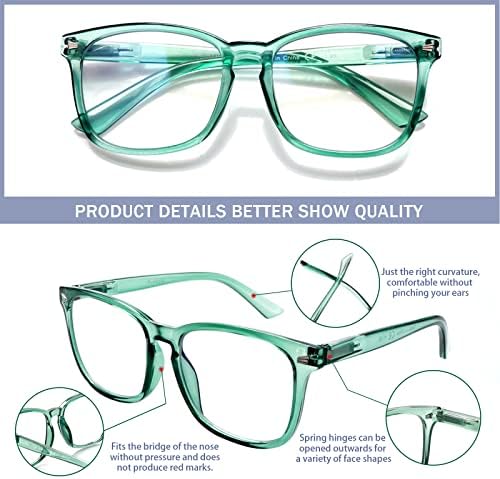 Sumkyle, 3 опаковки Прогресивно Мультифокальных Очила за четене за Жени и мъже, Блокер Синя Светлина Компютърни Очила, Четци с Пружинным тръба на шарнирна връзка (3 комп