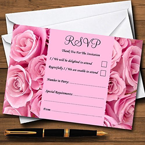 Красиви Розови Рози Персонални Покани Картички