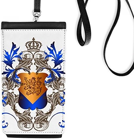 Средновековните Рицари На Короната На Европа Емблемата На Щит Телефон В Чантата Си Портфейл Окачен Мобилен Калъф Черен