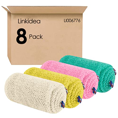 Linkidea 8 Опаковки Африканската Отшелушивающей окото, Обемна Опаковка за душ С Скруббером за гърба на Едро, Ламинирано