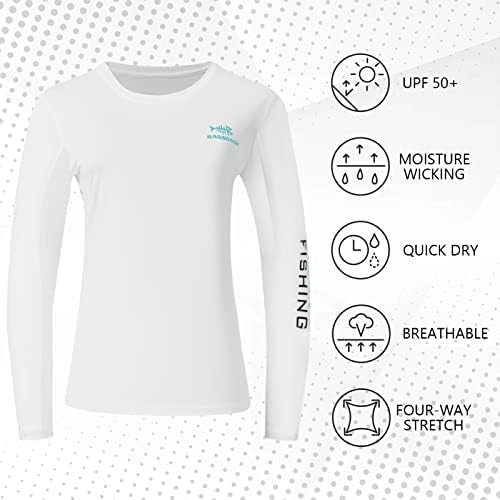BASSDASH Дамски Ризи с дълъг Ръкав UPF 50+ UV Защита От Слънцето, Бързосъхнеща Тениска за Риболов, Разходки, каране на