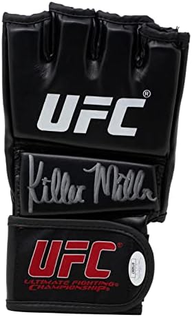 Черни ръкавици на UFC с автограф Джулианы Убиец Милър JSA - ръкавици MLB с автограф