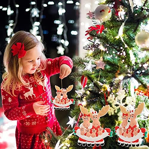 SUSCNL Персонализирани Семейни Сани от Лосове, за Украса на Коледната Елха, Коледни Сувенири и