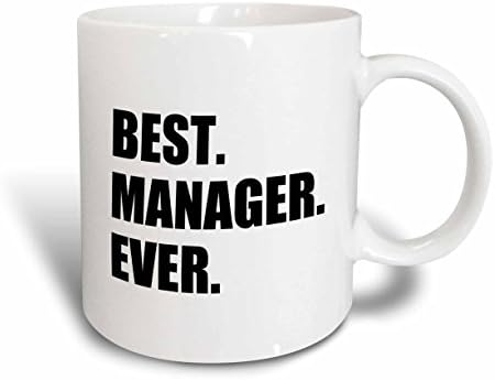 3dRose два цвята чаша Manager на Best Ever, 1 брой (опаковка от 1), черна