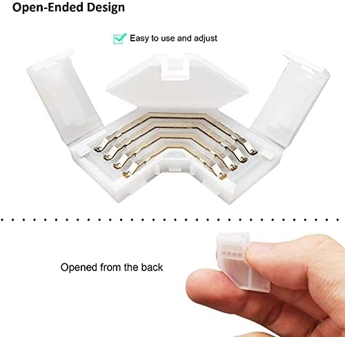 30 X 4-Пинови ъглови съединители за led лента, 20X 4-пинови L-образни Connector за led лента, 10X 4-пинови connector за led-лента, Без запояване, ширина 10 мм,