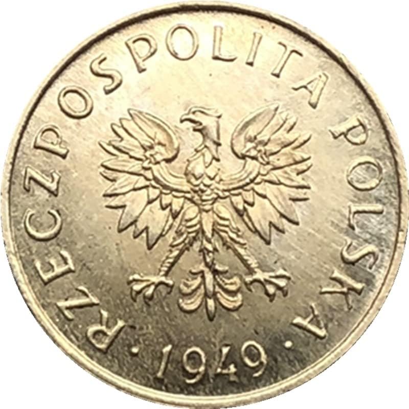 QINGFENG 1949 Полска Монета Меден Производство на Антични Монети, Чуждестранна Възпоменателна Монета Събиране на Монети Занаяти