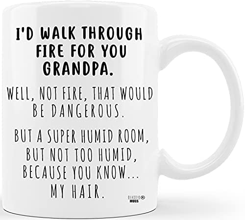 Класически Чаши Аз бих Минал През Огъня за Теб, Дядо, Подарък за Деня на бащите за Баби, Дядовци, Татковци От Внучки,