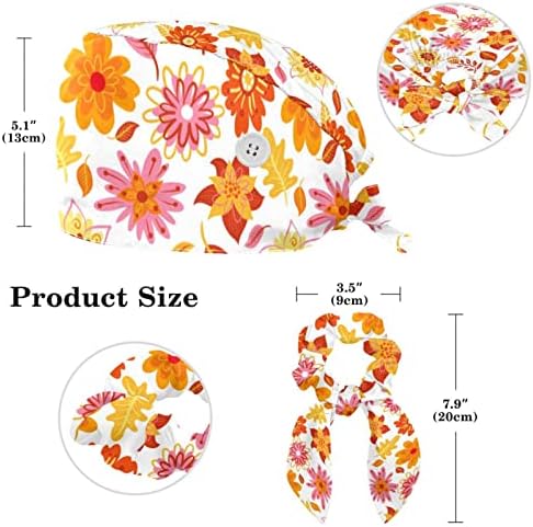 Дамски и Мъжки Хирургична Шапчица с Лък, Ластикът за Коса, Синьо-Лилаво Цвете Ирис, Работна Шапчица Един Размер