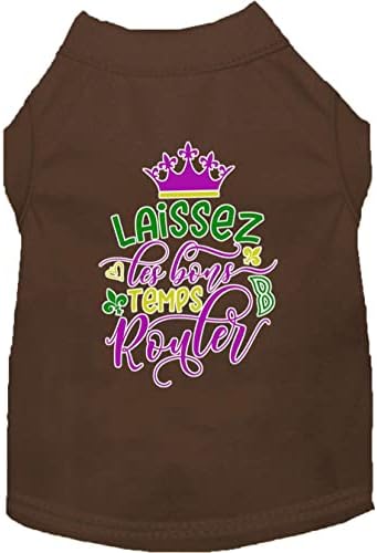 Тениска за кучета на Mardi Gras с Трафаретным принтом Laissez Les Bons Temps Rouler Зелен XXXL