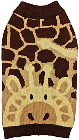 Модерен пуловер за домашни любимци/Кучета с Жирафа/Кафяв/Пуловер за кучета с Голям размер