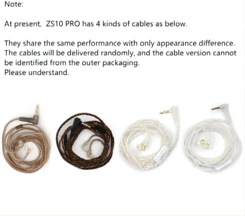 Linsoul KZ ZS10 Pro, метални ушите HiFi с драйвери 4BA + 1DD 5, с лицева панел от неръждаема стомана, 2-пинов сменяем кабел (с микрофон, тъмно-черен)