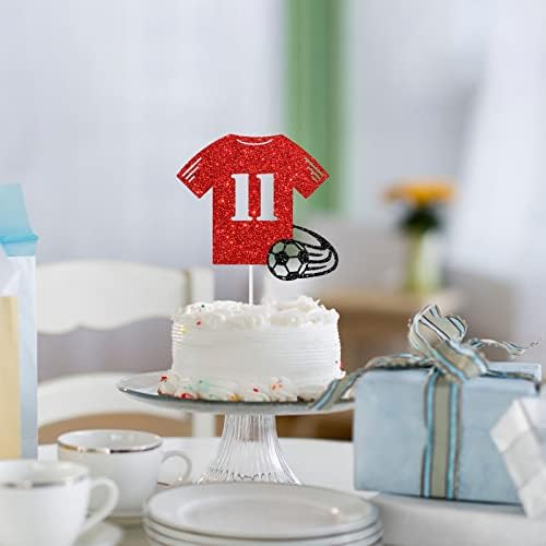 Topper За торта Dalaber Soccer 11, Украса За Парти в чест на рождения Ден на 11-ти дете, За Момчета и Момичета, Декор