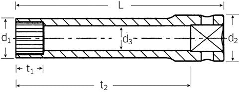 Гнездо за шлицевого с Stahlwille 01021010 с дължина 3 mm (1/4), Произведено от неръждаема стомана, хромированное, с голяма