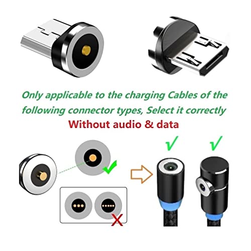Магнитни зарядни уши Raosky, магнитен накрайник Type-C x4, само уши USB-C (съвет /мъжки/корона адаптер Type-C), Без кабел
