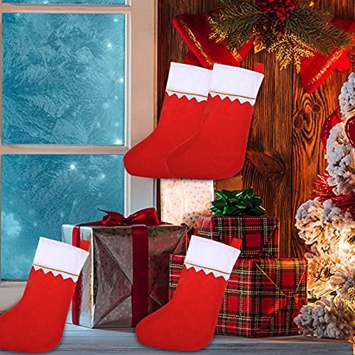 Asikkon 12 опаковки, Коледни Чорапи от Червен Филц, 15 Инча, Коледни Чорапи, Класически Маншет, Персонални Голям Отглеждане,
