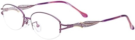 HELES Женски Полуободковые Овални Очила За четене От Метална сплав с Антирефлексно UV покритие, Однообъективные Очила