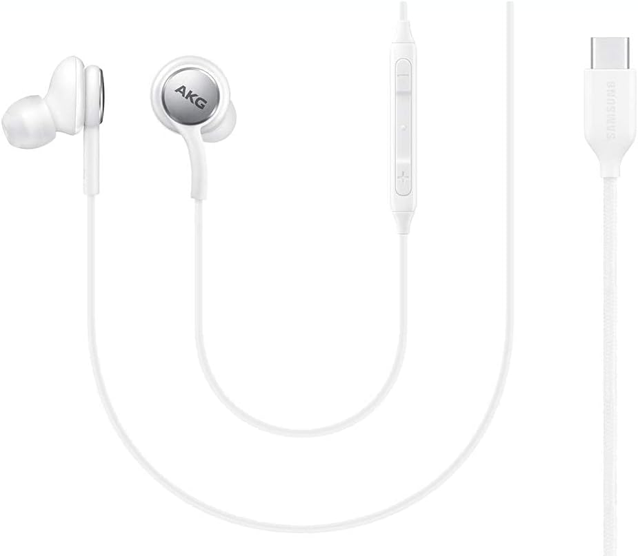 Стерео слушалки UrbanX 2021 за Samsung Galaxy S20, Galaxy S21 Ultra 5G, Note 20 Ultra, Note 10, Note 10 +, S9 Plus, S10e с жак Type-C микрофон и дистанционно управление на силата на звука -Бял